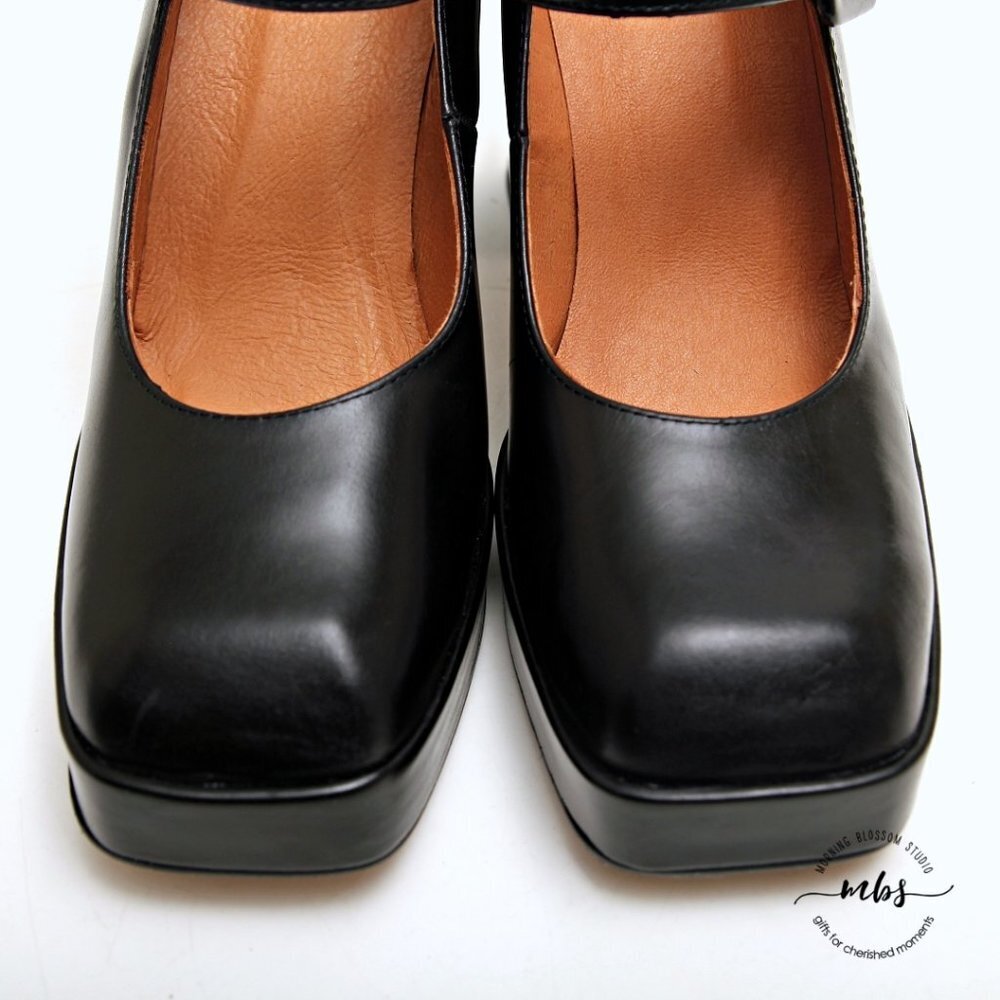 NWT Jonak Paris Mary Jane Block Heels Leather‎ Platform - Picture 9 of 15